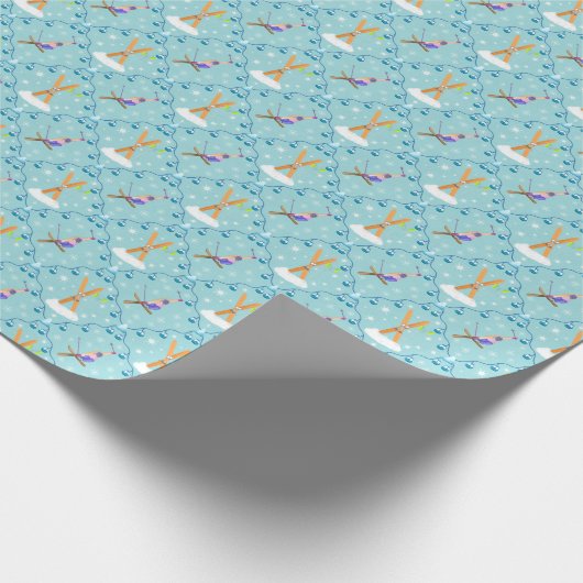 Winterski Damask Geschenkpapier (Ecke)