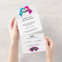 Winterski-Handschuhe in Herzform Hochzeit