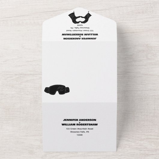 Winterski-Handschuhe in Herzform Hochzeit All In One Einladung (Außenbereich)