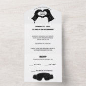 Winterski-Handschuhe in Herzform Hochzeit All In One Einladung (Innen Boden)