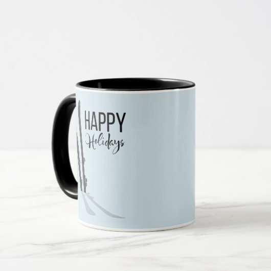 Winterski Happy Holidays Kaffeepause Tasse (Vorderseite Links)