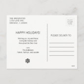 Winterski Happy Holidays Weihnachten Postkarte (Rückseite)