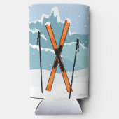 Winterski-individuelle Name Selters Dosenkühler (Rückseite)