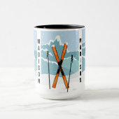 Winterski individuelle Name Tasse (Zentrum)