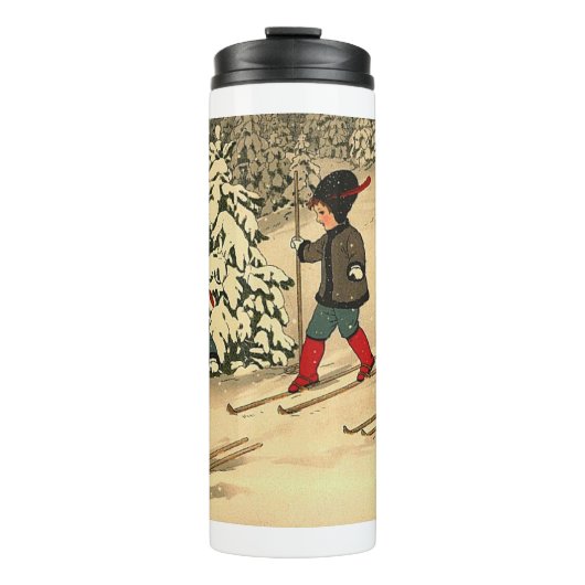 Winterski-Kaffee Thermosbecher (Vorderseite)