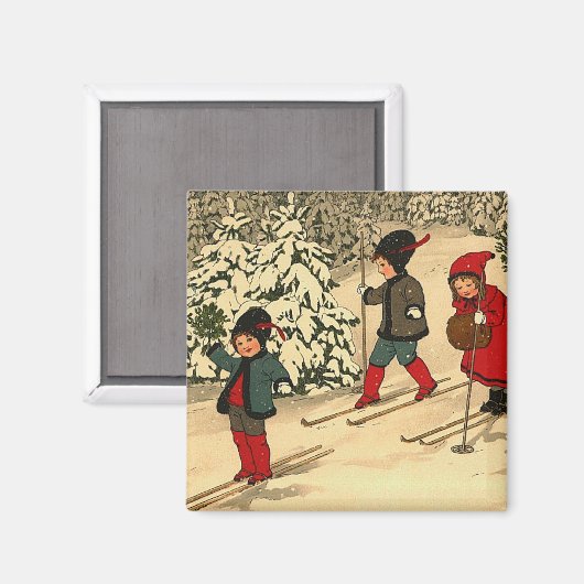 Winterski Magnet (Vorderseite/Rückseite)