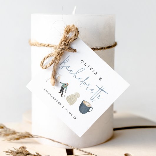 Winterski Resort Personalisierter Junggeselinnen-A Geschenkanhänger