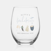 Winterski Resort Personalisierter Junggeselinnen-A Weinglas Ohne Stiel (Vorderseite)