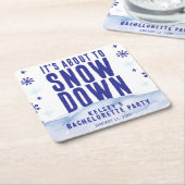 Winterski Schneeflocken Junggeselinnen-Abschied Rechteckiger Pappuntersetzer (angewinkelt)