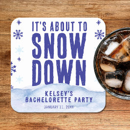 Winterski Schneeflocken Junggeselinnen-Abschied Rechteckiger Pappuntersetzer