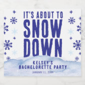 Winterski Schneeflocken Junggeselinnen-Abschied Schaumweinetikett (Einzelnes Label)