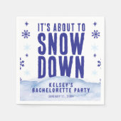 Winterski Schneeflocken Junggeselinnen-Abschied Serviette (Vorderseite)