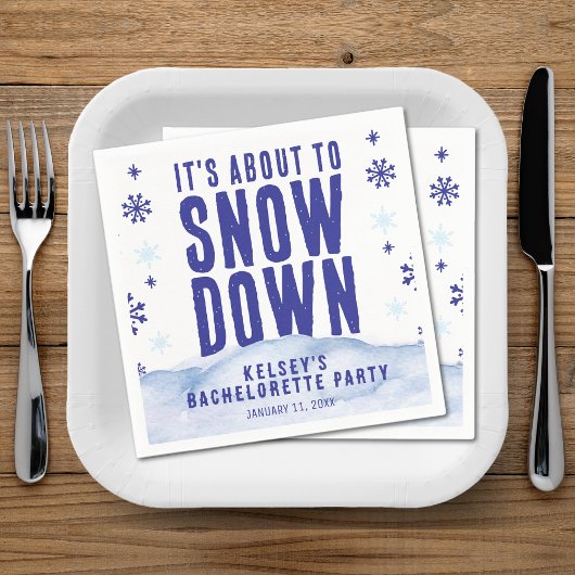 Winterski Schneeflocken Junggeselinnen-Abschied Serviette