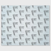 Winterskifahren glückliche Ferien Wrapping Papier Geschenkpapier (Flach)