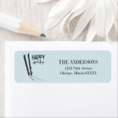 Winterskifahren - Happy Holidays - Adressetikett (Insitu)