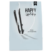 Winterskifahren Happy Holidays - Geschenktasche Mittlere Geschenktüte (Vorderseite)