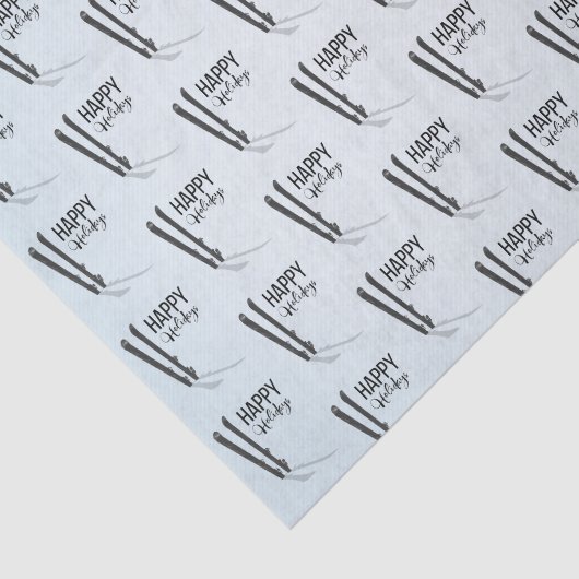 Winterskifahren Happy Holidays - Tissue Seidenpapier (Ausschnitt)