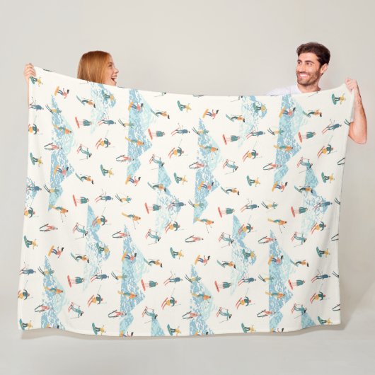 Winterskifahren Schneeberge Muster Sport Fleecedecke (Beispiel)