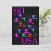 WINTERSKIFAHRER FEIERTAGSKARTE (Stehend Vorderseite)