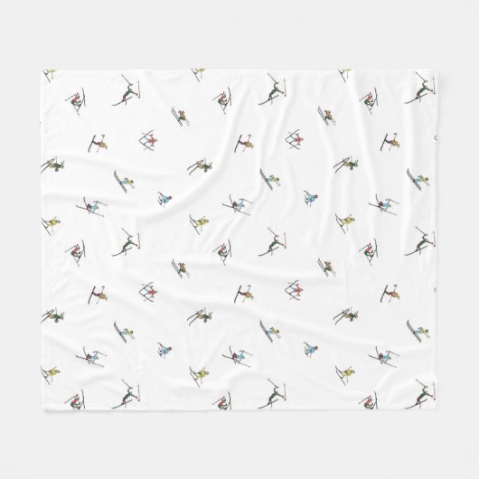 Winterskifahrer im Action-Muster Fleecedecke (Vorderseite (Horizontal))