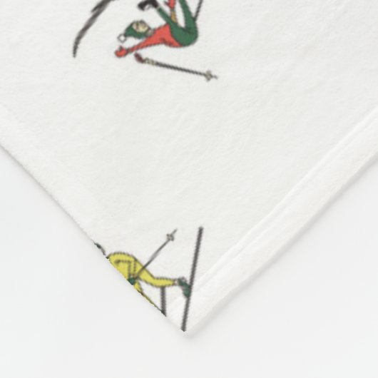 Winterskifahrer im Action-Muster Fleecedecke (Ecke)