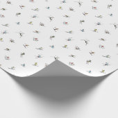 Winterskifahrer im Action-Muster Geschenkpapier (Ecke)