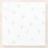 Winterskifahrer im Action-Muster Glasuntersetzer (Rückseite)