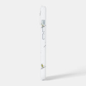 Winterskifahrer im Action-Muster iPhone 15 Hülle (Linke Seite)