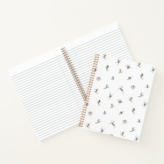 Winterskifahrer im Action-Muster Notizblock (Innenseite)