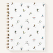 Winterskifahrer im Action-Muster Notizblock (Vorderseite)