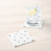 Winterskifahrer im Action-Muster Rechteckiger Pappuntersetzer (Vor Ort)