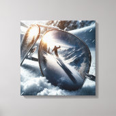 Winterskifahrer in Sonnenbrillen Reflektion Leinwanddruck (Vorderseite)