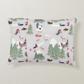 Winterskigebiet Skipisten Landschaft Dekokissen (Rückseite)