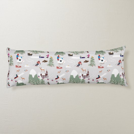 Winterskigebiet Skipisten Landschaft Seitenschläferkissen (Rückseite)