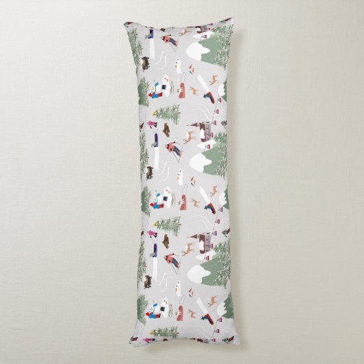 Winterskigebiet Skipisten Landschaft Seitenschläferkissen (Rückseite (Vertikal))