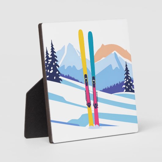 Winterskigebirge Fotoplatte (Vorderseite)