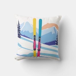 Winterskigebirge Kissen