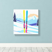 Winterskigebirge Leinwanddruck (Insitu (Holzboden))