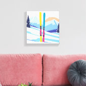 Winterskigebirge Leinwanddruck (Insitu (Wohnzimmer))