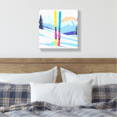 Winterskigebirge Leinwanddruck (Insitu (Schlafzimmer))