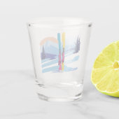 Winterskigebirge Schnapsglas (Rückseite)