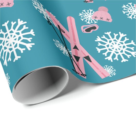 Winterskispass Geschenkpapier (Rolleneckpunkt)