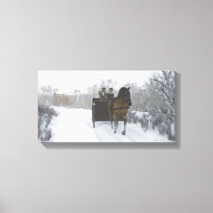 Wintersleigh-Fahrt eingewickelte Leinwand
