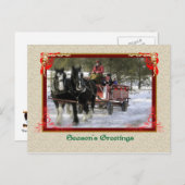 Wintersleigh-Fahrt, Festtages-Postkarte Feiertagspostkarte (Vorne/Hinten)