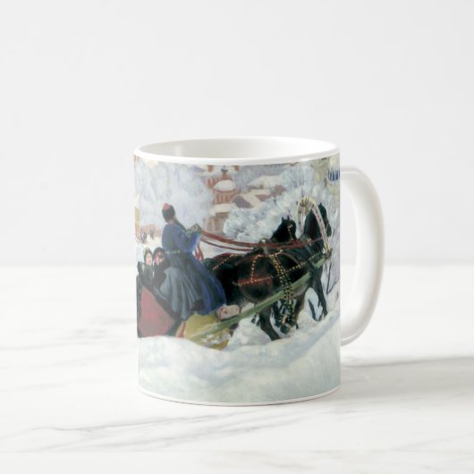 Wintersleigh-Fahrweihnachtskaffee-Tasse Kaffeetasse (VorderseiteRechts)