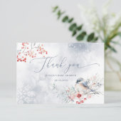 Wintersnoflakes staubblaue Babydusche Danke Karte (Stehend Vorderseite)