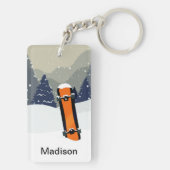 Wintersnowboard-Name-Schlüsselkette Schlüsselanhänger (Rückseite)