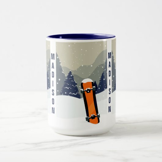 Wintersnowboard-Name-Tassen Tasse (Zentrum)