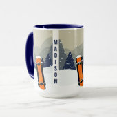 Wintersnowboard-Name-Tassen Tasse (Vorderseite Links)