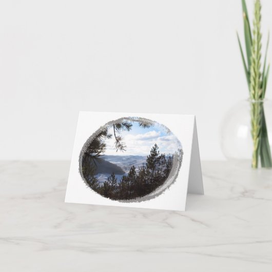 Wintersnowy-Landschaft Feiertagskarte (Vorderseite)